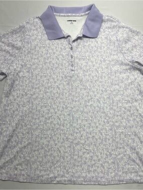 Lands' End Women’s Light Purple Sailboat Print Polo Size 1X